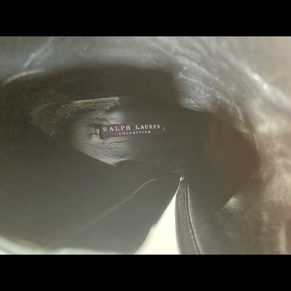 NWOT: Ralph Lauren Collection Black Patent Leather Stiletto Boots - Picture 9 of 13